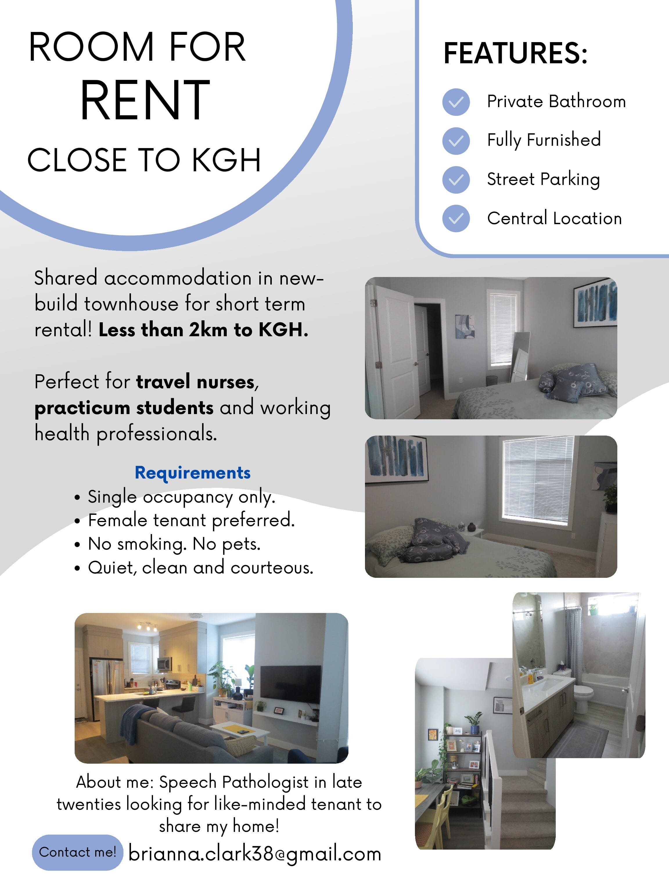 Bright and Spacious Private Room in Shared Townhouse